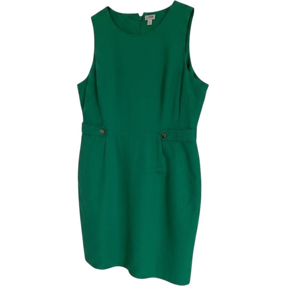 J Crew Factory Womens Sleeveless Sheath Dress Kelly Green Size 18 Office Career